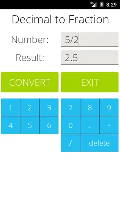 Decimal to Fraction android App screenshot 1