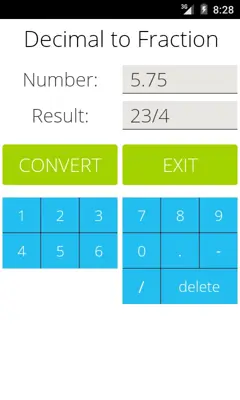 Decimal to Fraction android App screenshot 2